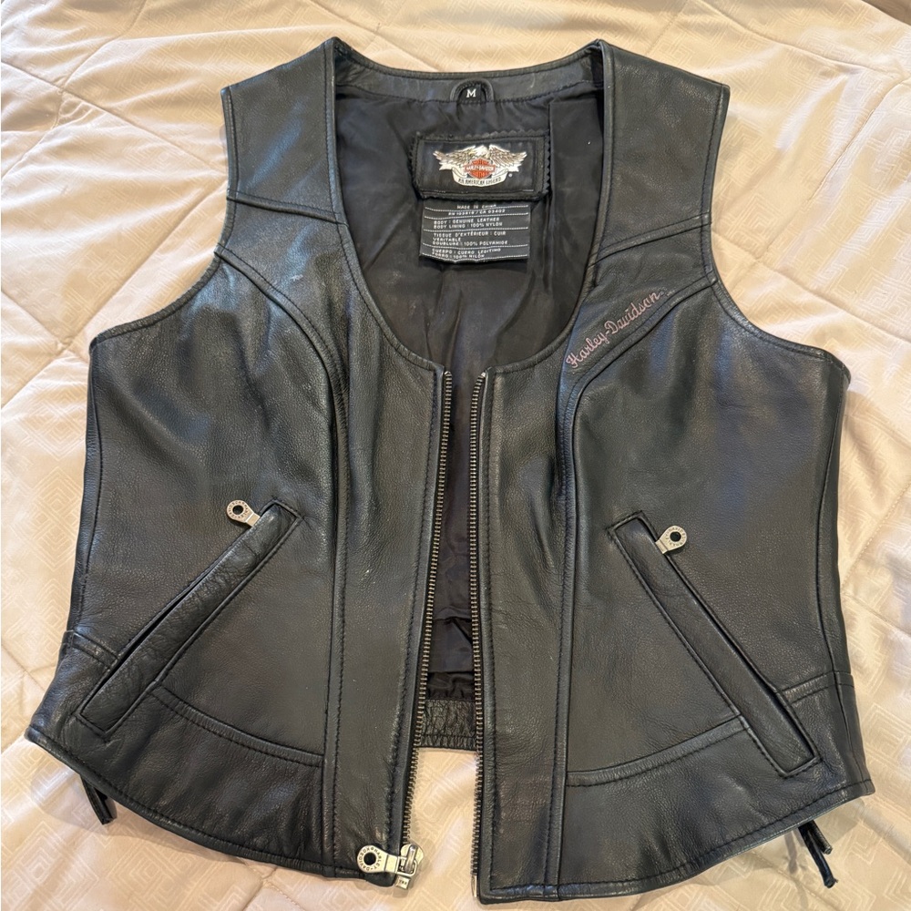 Harley-Davidson Women's Black Zip-Up Vest